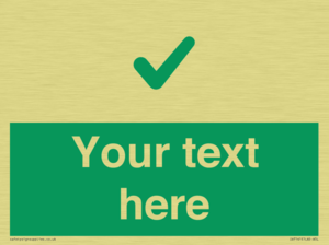 Custom green background, green tick sign